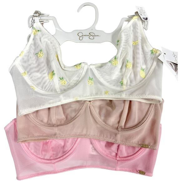 Jessica Simpson 3-Pack Unpadded Underwire Bras 36C NWT Pink/Nude/White - Picture 1 of 3